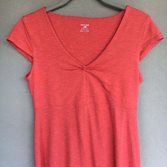 Toad & Co Rosemarie Dress Women S Coral Organic Cotton Scoop Neck Pockets Casual - Picture 2 of 12